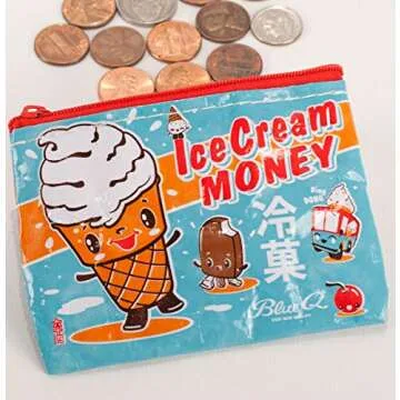 Blue Q Coin Purse, Ice Cream Money - 95% Recycled & Cute Design