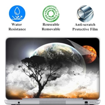 17 17.3 Inch Laptop Skin Sticker Cover Premium Sticker Cover Art Decal Decorative (Included 2 Wrist ...