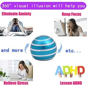 Desk-Fidget-Kinetic-Toys Cool-Gadgets: Cool-Stuff Thing Game Toy for Adult Teen Children Kid, Optical-Illusion Stress Relief Gifts for Man Women Home Office School Christmas Spinning Up 180 Seconds
