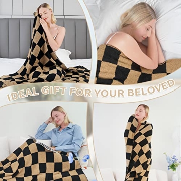 QQP Cozy Checkered Throw Blanket 50x60