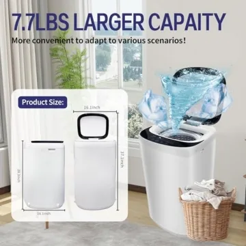 TGC 0.9 Cu.Ft.Small Portable Washer, 7.7 lb. Capacity Mini Washing Machine for Homes & Apartments & LED Display，Built-in Drain Pump,White，10 Wash Cycles and Drain Hose Included