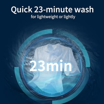 TGC 0.9 Cu.Ft.Small Portable Washer, 7.7 lb. Capacity Mini Washing Machine for Homes & Apartments & LED Display，Built-in Drain Pump,White，10 Wash Cycles and Drain Hose Included