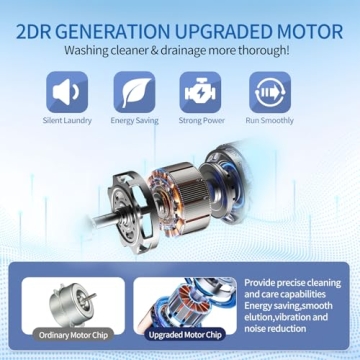 TGC 0.9 Cu.Ft.Small Portable Washer, 7.7 lb. Capacity Mini Washing Machine for Homes & Apartments & LED Display，Built-in Drain Pump,White，10 Wash Cycles and Drain Hose Included