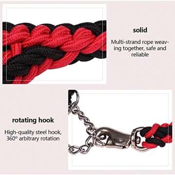 Dog Collar and Leash Set with Heavy Duty Dog Leash, Heavy Duty Rope Braided Dog Training Leash Strong Dog Leash, Durable Nylon Dog Training Leash for Small Medium Large Dogs