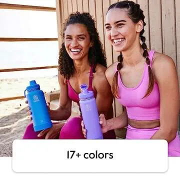 Takeya Actives 18 oz Vacuum Insulated Stainless Steel Water Bottle with Spout Lid, Premium Quality, ...