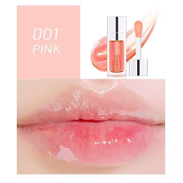 Plumping Lip Oil, Hydrating Lip Gloss Tinted Lip Balm Lip Care Transparent Toot Lip Oil, Long Lastin...