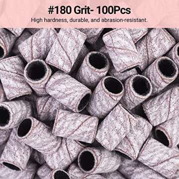 MelodySusie 100 Pcs Nail Drill Sanding Bands for Nail Art