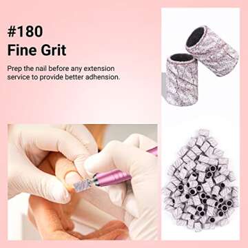 MelodySusie 100 Pcs Nail Drill Sanding Bands for Nail Art