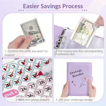 Sooez 100 Envelopes Money Saving Challenge, Savings Challenges Book with Envelopes, Flexible Saving $5050, $2600, $300, Savings Binder with 100 Pocket Pre-number & Reusable Laminated Tracker
