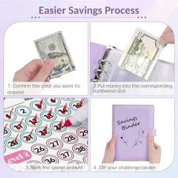 Sooez 100 Envelopes Money Saving Challenge, Savings Challenges Book with Envelopes, Flexible Saving $5050, $2600, $300, Savings Binder with 100 Pocket Pre-number & Reusable Laminated Tracker