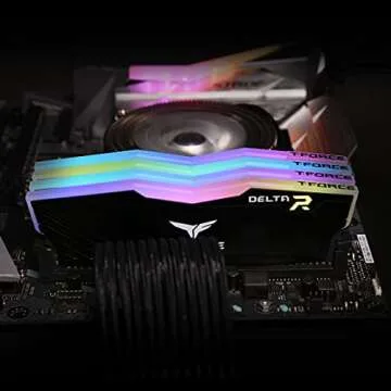 TEAMGROUP T-Force Delta RGB DDR4 32GB (2x16GB) 3600MHz (PC4-28800) CL18 Desktop Gaming Memory Module Ram TF3D432G3600HC18JDC01 - Black