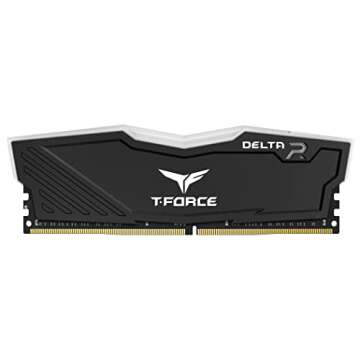 TEAMGROUP T-Force Delta RGB DDR4 32GB (2x16GB) 3600MHz (PC4-28800) CL18 Desktop Gaming Memory Module Ram TF3D432G3600HC18JDC01 - Black