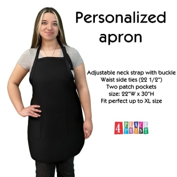 PLACE4PRINT Embroidered Chef Apron with Custom Name a Great Gift Adult Premium Quality Add a Name Apron for Men and Women - Cooking Gift