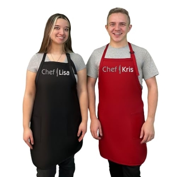 PLACE4PRINT Embroidered Chef Apron with Custom Name a Great Gift Adult Premium Quality Add a Name Apron for Men and Women - Cooking Gift