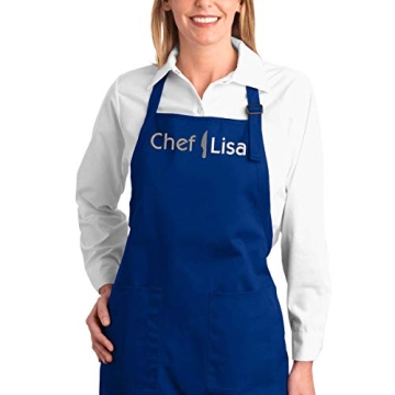 PLACE4PRINT Embroidered Chef Apron with Custom Name a Great Gift Adult Premium Quality Add a Name Apron for Men and Women - Cooking Gift