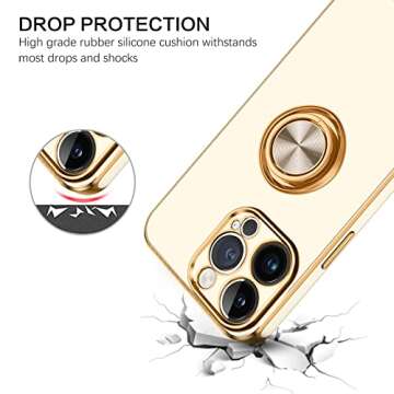 BENTOBEN for iPhone 14 Pro Max Case, Slim Lightweight 360° Ring Holder Kickstand Support Car Mount ...