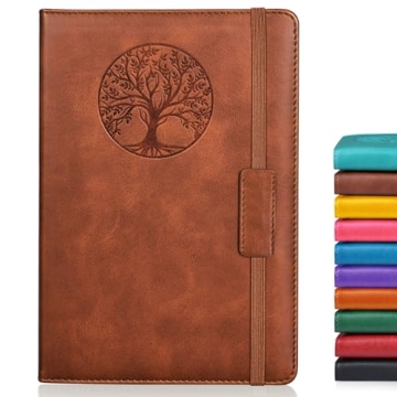 Biuwory A5 Lined Journal - 256 Pages Leather Notebook for Writing & Travel