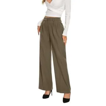 Stylish FUNYYZO Women's High-Waisted Wide Leg Trousers