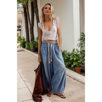 Kedera Women's Baggy Wide Leg Jeans with Deep Pockets