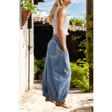 Kedera Women's Baggy Wide Leg Jeans with Deep Pockets