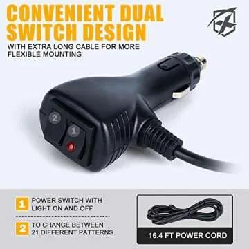 Xprite Amber LED Rooftop Strobe Flashing Light Bar 26" Double Side High Visibility Emergency Hazard Warning Beacon Lights w/Magnetic Base for Safety Construction Vehicles Tow Trucks Pickup Snowplow