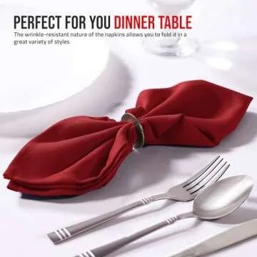 Utopia Home Red Cloth Napkins (12 Pack, 18x18 Inches), Ideal Dinner Napkins for Party, Wedding and Lunch/Dinner
