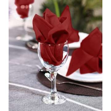 Utopia Home Red Cloth Napkins (12 Pack, 18x18 Inches), Ideal Dinner Napkins for Party, Wedding and Lunch/Dinner