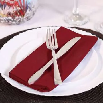 Utopia Home Red Cloth Napkins (12 Pack, 18x18 Inches), Ideal Dinner Napkins for Party, Wedding and Lunch/Dinner