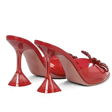 Roimaash Women Summer Shoes with Rhinestone Bow Style