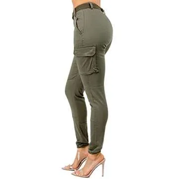 TwiinSisters High Waist Slim Fit Cargo Joggers