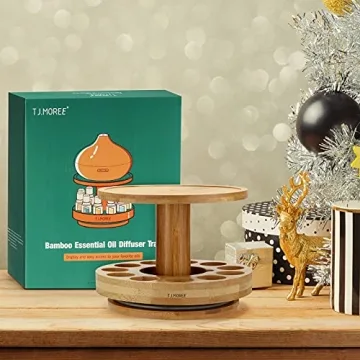 Organize Your Oils with the Bamboo Diffuser Holder Carousel