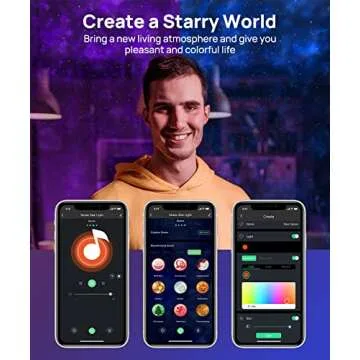 Galaxy Projector Star Projector, Christmas Room Decor Light for Kids and Adults, Smart Night Light for Bedroom with Bluetooth Speaker, APP Control, Remote Control