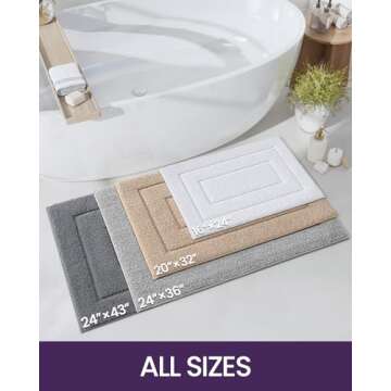 DEXI Bathroom Rug 36x24 - Non Slip Washable Bath Mat for Shower Floor