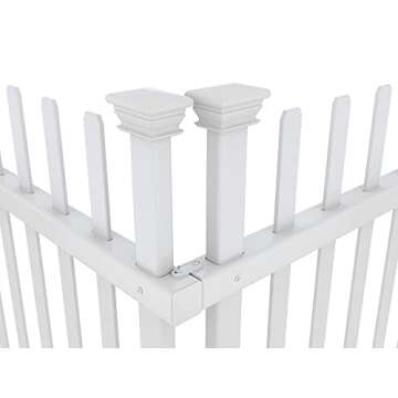 41in H x 44in W (2 Panels) No Dig Zippity Burbank Fence Panel Kit, No Dig Fence Panels, White Vinyl Fences for Yard, Temporary Fence for Backyard, White Picket Fence Garden Border, DIY Fence ZP19057