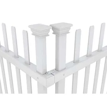 41in H x 44in W (2 Panels) No Dig Zippity Burbank Fence Panel Kit, No Dig Fence Panels, White Vinyl Fences for Yard, Temporary Fence for Backyard, White Picket Fence Garden Border, DIY Fence ZP19057