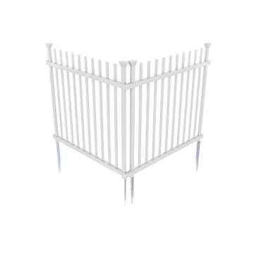 41in H x 44in W (2 Panels) No Dig Zippity Burbank Fence Panel Kit, No Dig Fence Panels, White Vinyl Fences for Yard, Temporary Fence for Backyard, White Picket Fence Garden Border, DIY Fence ZP19057