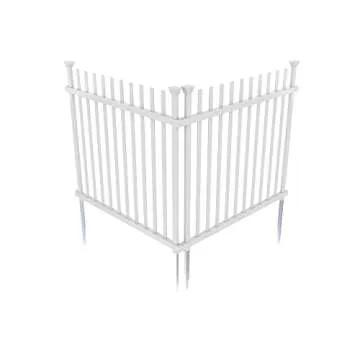 41in H x 44in W (2 Panels) No Dig Zippity Burbank Fence Panel Kit, No Dig Fence Panels, White Vinyl Fences for Yard, Temporary Fence for Backyard, White Picket Fence Garden Border, DIY Fence ZP19057