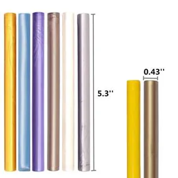 Gray Blue Wax Sealing Sticks, ONWINPOR 10pcs Glue Gun Wax Seal Sticks for Wax Seal Stamp, Melting Wax Seal Sticks for 0.43'' Glue Gun Wax Sealing Sticks (Gray Blue)