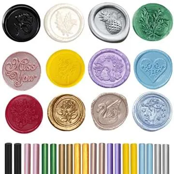 Gray Blue Wax Sealing Sticks, ONWINPOR 10pcs Glue Gun Wax Seal Sticks for Wax Seal Stamp, Melting Wax Seal Sticks for 0.43'' Glue Gun Wax Sealing Sticks (Gray Blue)