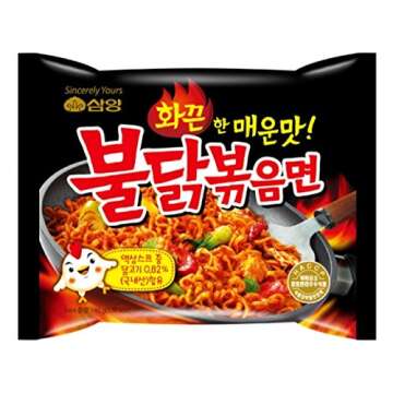 Samyang Buldak Chicken Stir Fried Ramen Korean Ramen (Original, 5 Pack)