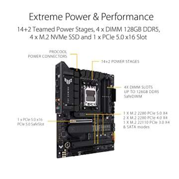 ASUS TUF Gaming X670E-PLUS WiFi 6E Socket AM5 (LGA 1718) Ryzen 7000 ATX Gaming Motherboard(16 Power ...