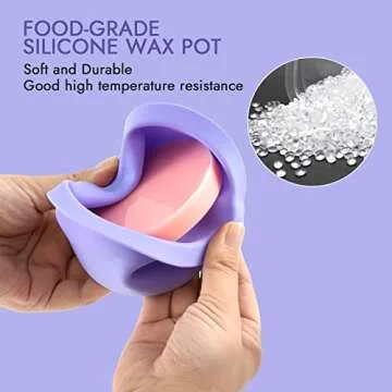 Removable Silicone Wax Warmer Liner Pot and Microwave-Safe Waxing Replacement Bowls - Easy to Clean and Reuse, 14oz Capacity, 3-Pack Non-Stick Containers