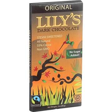 Lily's Dark Chocolate Bar with Stevia, Original, 3 Ounce (Pack of 12)