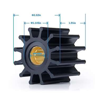 Big-Autoparts Water Pump Impeller Raw Sea Impeller Repair Kit Compatible With Johnson 09-812B-1 Yanm...
