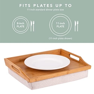 ROSSIE Home Bamboo Lap Desk with Cushion - 15.6 Inch