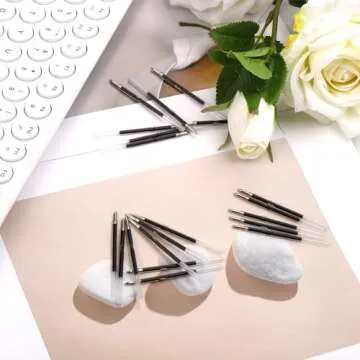 200pcs Beadable Pens Refills, 1.0mm Black Ink Ballpoint Pen Refills Replaceable Refill for Plastic Bead Pen Student Teacher Gift School Office Supplies