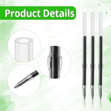 200pcs Beadable Pens Refills, 1.0mm Black Ink Ballpoint Pen Refills Replaceable Refill for Plastic Bead Pen Student Teacher Gift School Office Supplies