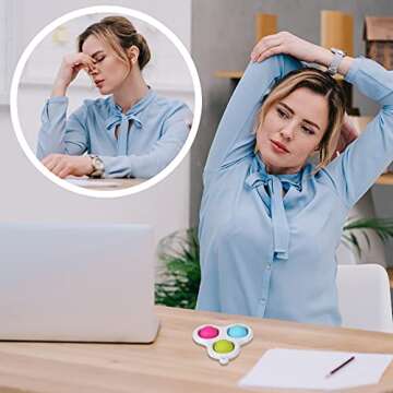 Arme 5 Pcs Fidget Toy Pop Fidget Toy Mini Stress Relief Hand Toys，Fidget Toy Push Pop Anxiety Stress Reliever Office Desk Toy for Kids Adults…