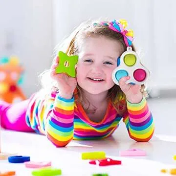 Arme 5 Pcs Fidget Toy Pop Fidget Toy Mini Stress Relief Hand Toys，Fidget Toy Push Pop Anxiety Stress Reliever Office Desk Toy for Kids Adults…