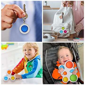 Arme 5 Pcs Fidget Toy Pop Fidget Toy Mini Stress Relief Hand Toys，Fidget Toy Push Pop Anxiety Stress Reliever Office Desk Toy for Kids Adults…